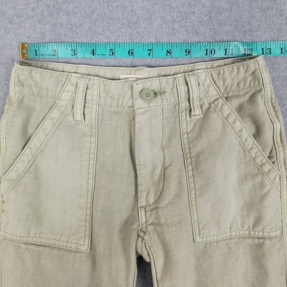 Lucky Brand Pants Womens Sz 00/24 Mid Rise Utility Straight Green Cropped Length - Picture 8 of 13